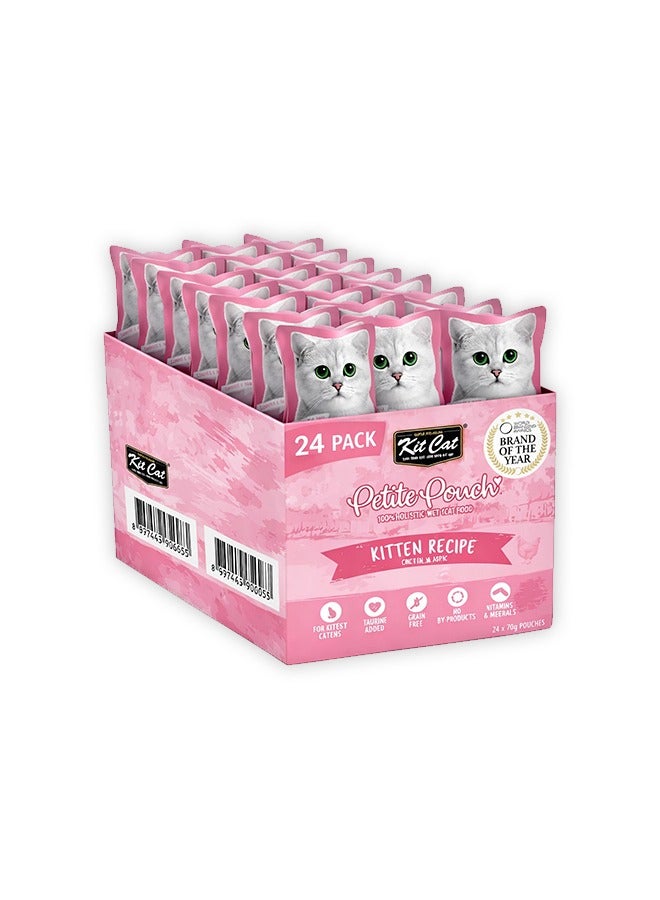 كيت كات طعام القطط الرطب بنكهة الدجاج من بيتي باوتش - 70 غرام (عبوة من 24 كيس) - Image 1